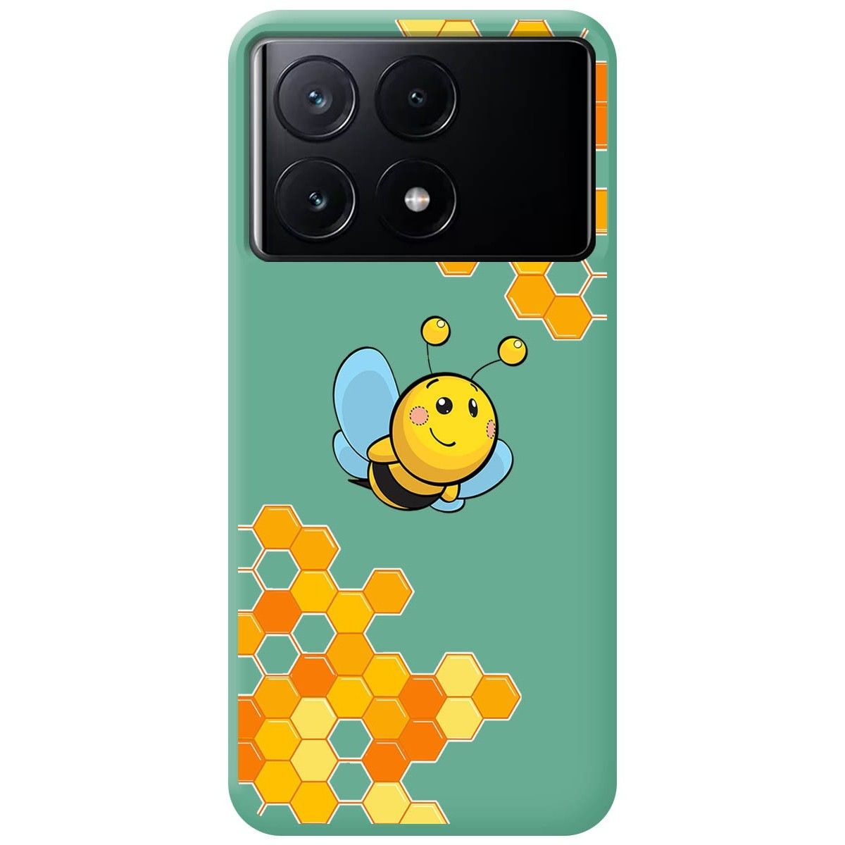 Funda Silicona Líquida Verde para Xiaomi Poco X6 Pro 5G diseño Abeja Dibujos