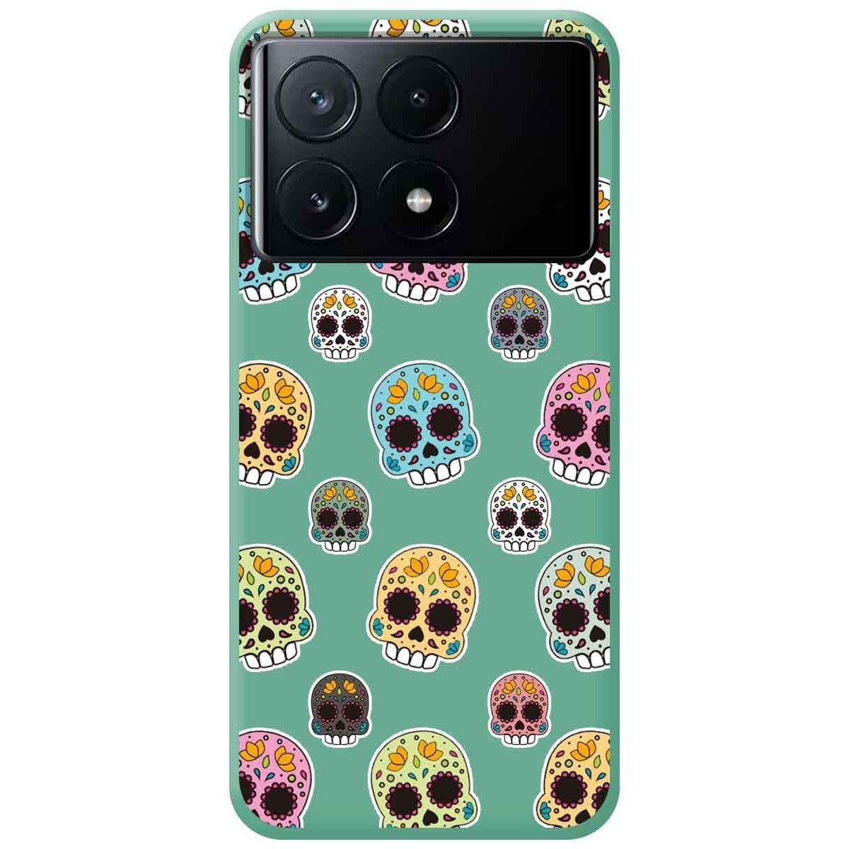 Funda Silicona Líquida Verde para Xiaomi Poco X6 Pro 5G diseño Catrina Dibujos
