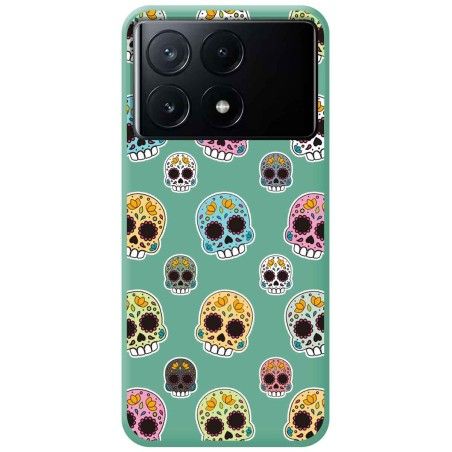 Funda Silicona Líquida Verde para Xiaomi Poco X6 Pro 5G diseño Catrina Dibujos