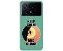 Funda Silicona Líquida Verde para Xiaomi Poco X6 Pro 5G diseño Hombre Escalada Dibujos