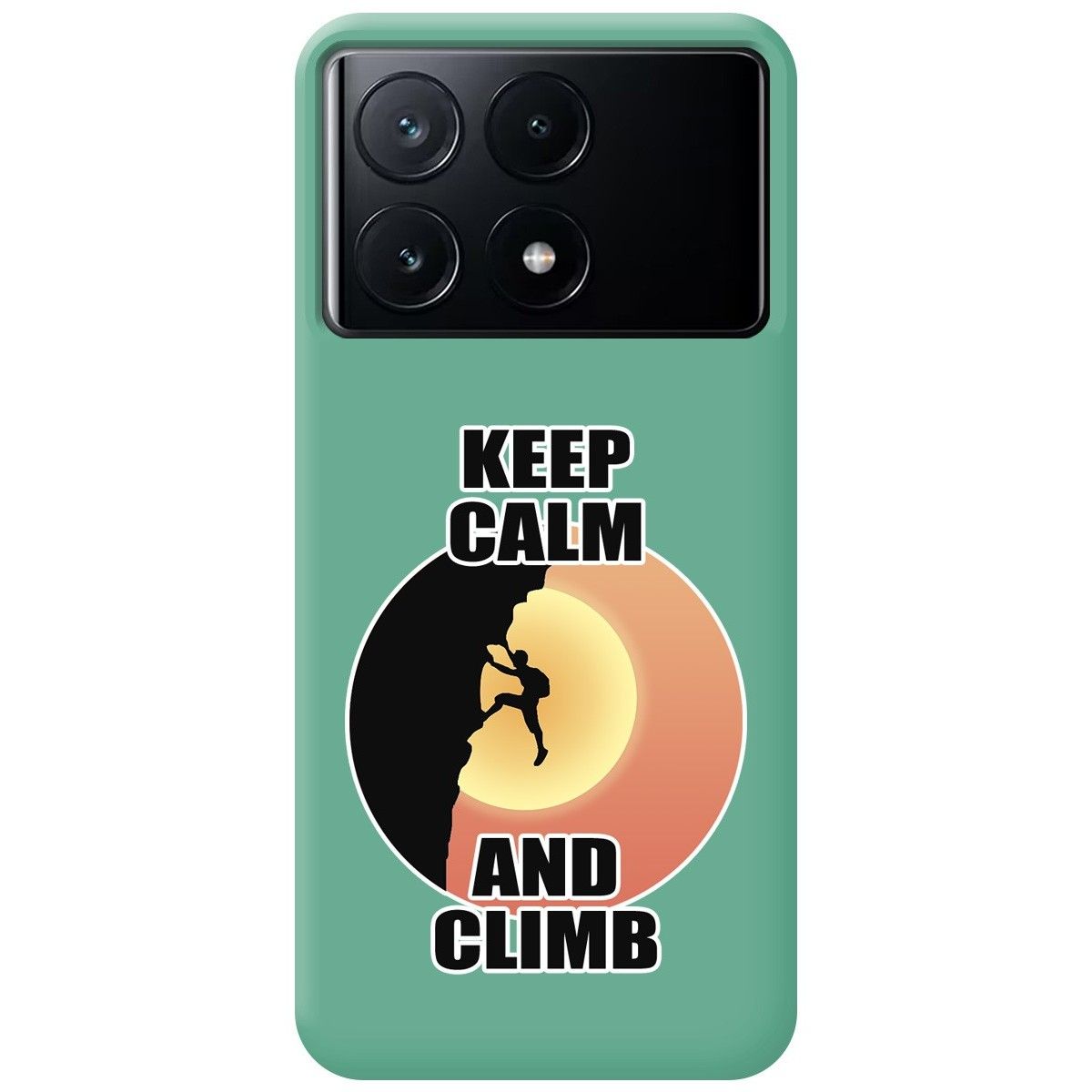 Funda Silicona Líquida Verde para Xiaomi Poco X6 Pro 5G diseño Hombre Escalada Dibujos