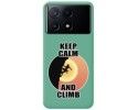 Funda Silicona Líquida Verde para Xiaomi Poco X6 Pro 5G diseño Mujer Escalada Dibujos