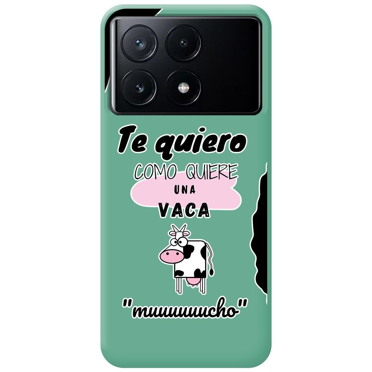 Funda Silicona Líquida Verde para Xiaomi Poco X6 Pro 5G diseño Vaca Dibujos
