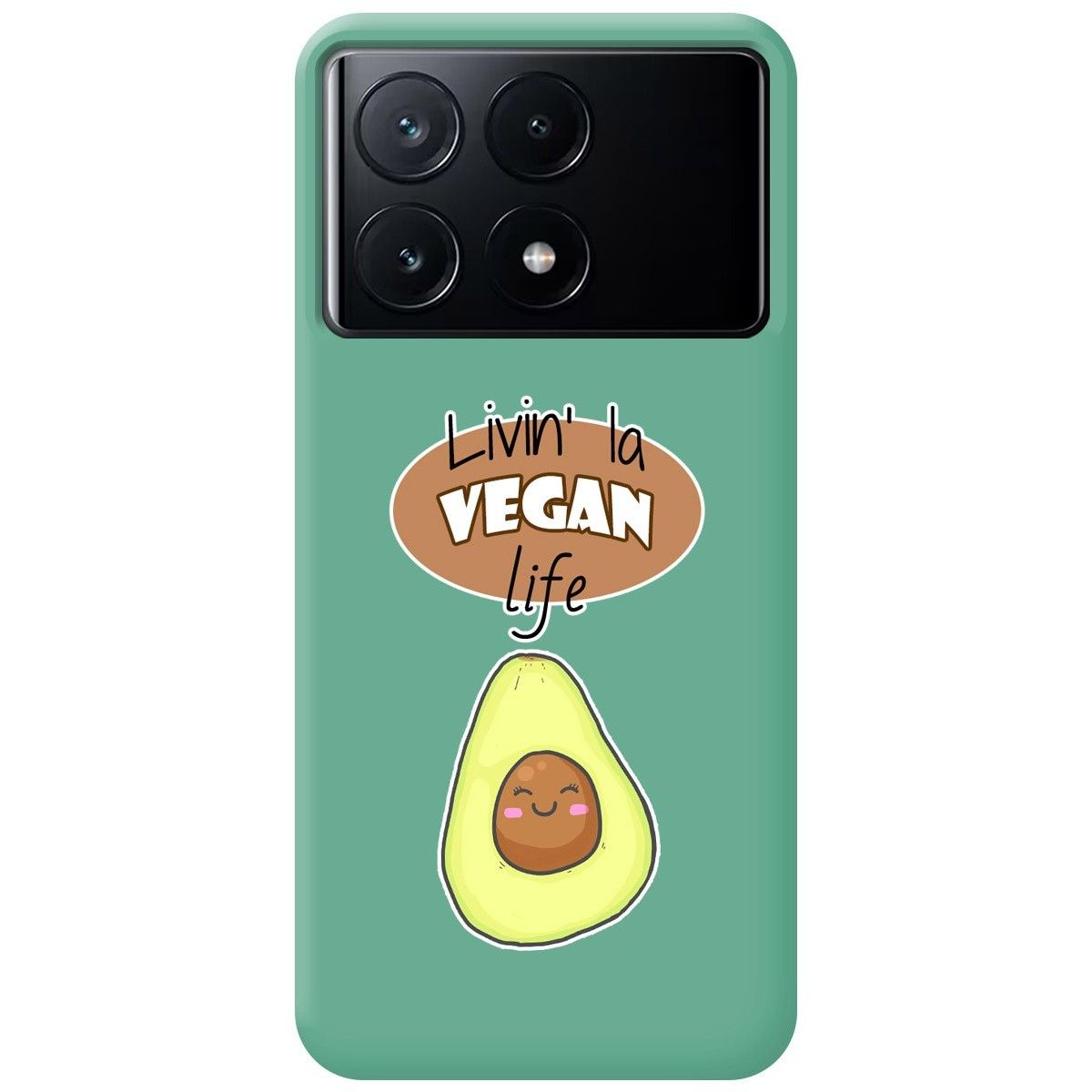 Funda Silicona Líquida Verde para Xiaomi Poco X6 Pro 5G diseño Vegan Life Dibujos