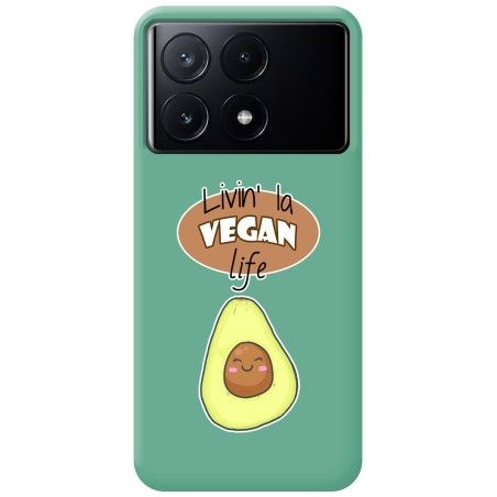 Funda Silicona Líquida Verde para Xiaomi Poco X6 Pro 5G diseño Vegan Life Dibujos