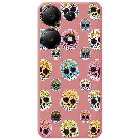 Funda Silicona Líquida Rosa para Xiaomi Redmi Note 13 Pro 4G diseño Catrina Dibujos