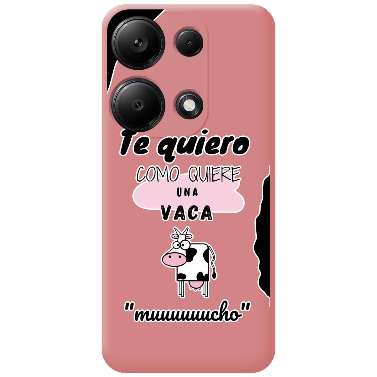 Funda Silicona Líquida Rosa para Xiaomi Redmi Note 13 Pro 4G diseño Vaca Dibujos