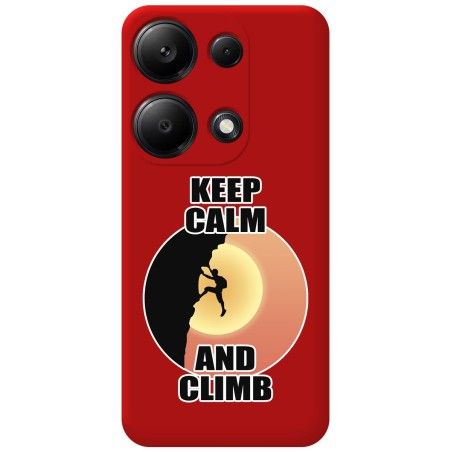Funda Silicona Líquida Roja para Xiaomi Redmi Note 13 Pro 4G diseño Hombre Escalada Dibujos