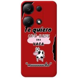 Funda Silicona Líquida Roja para Xiaomi Redmi Note 13 Pro 4G diseño Vaca Dibujos