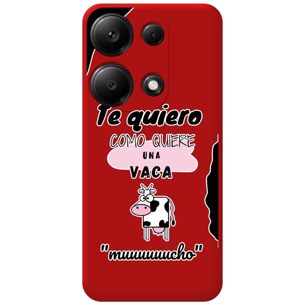 Funda Silicona Líquida Roja para Xiaomi Redmi Note 13 Pro 4G diseño Vaca Dibujos