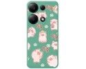 Funda Silicona Líquida Verde para Xiaomi Redmi Note 13 Pro 4G diseño Cerdos Dibujos
