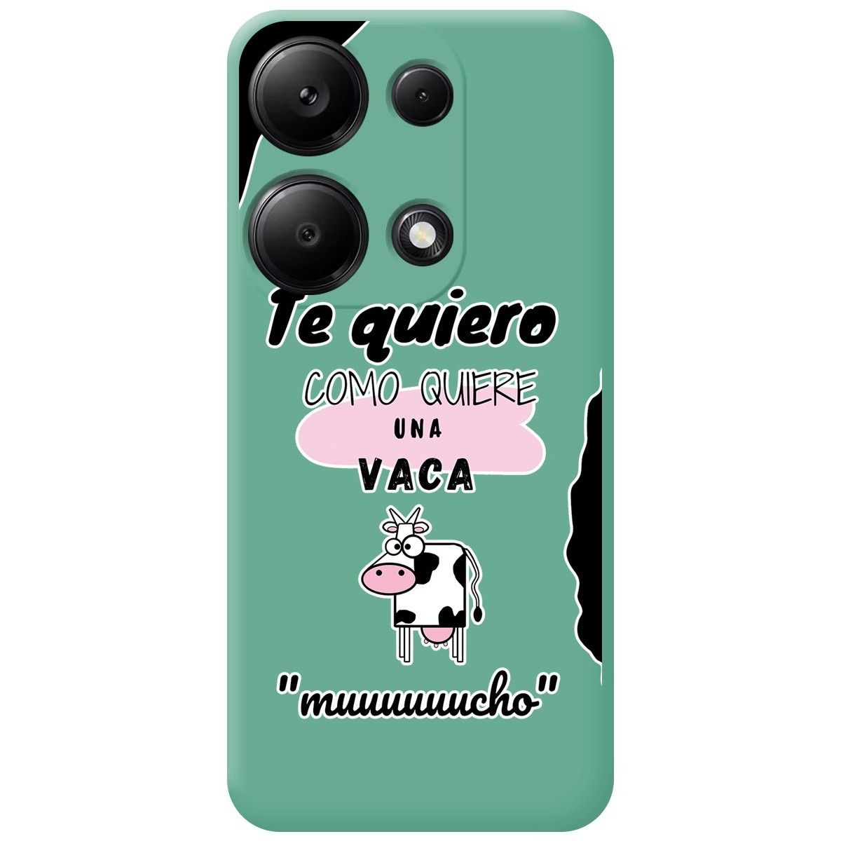 Funda Silicona Líquida Verde para Xiaomi Redmi Note 13 Pro 4G diseño Vaca Dibujos