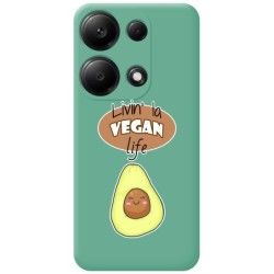 Funda Silicona Líquida Verde para Xiaomi Redmi Note 13 Pro 4G diseño Vegan Life Dibujos