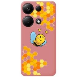 Funda Silicona Líquida Rosa para Xiaomi Poco M6 Pro 4G diseño Abeja Dibujos