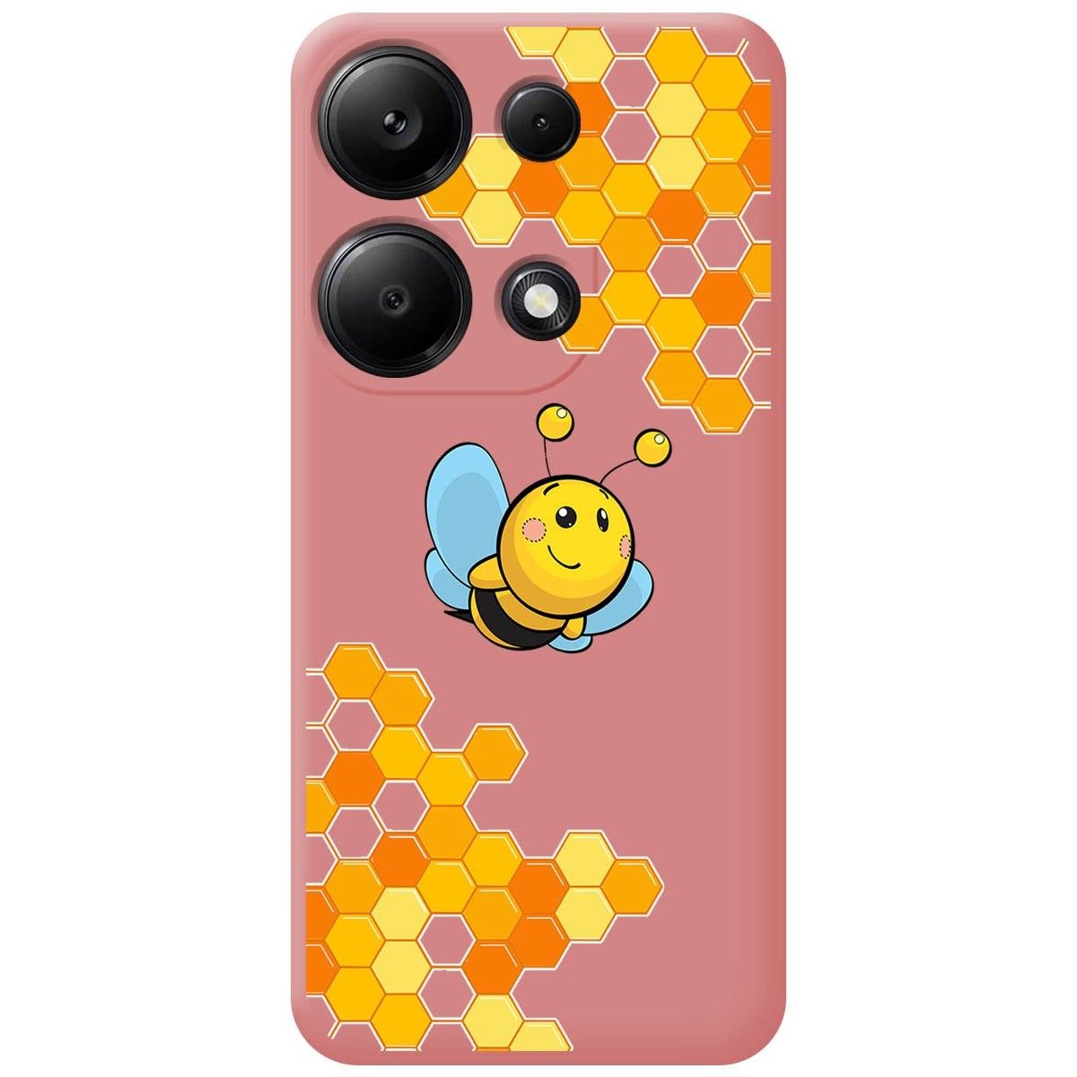 Funda Silicona Líquida Rosa para Xiaomi Poco M6 Pro 4G diseño Abeja Dibujos