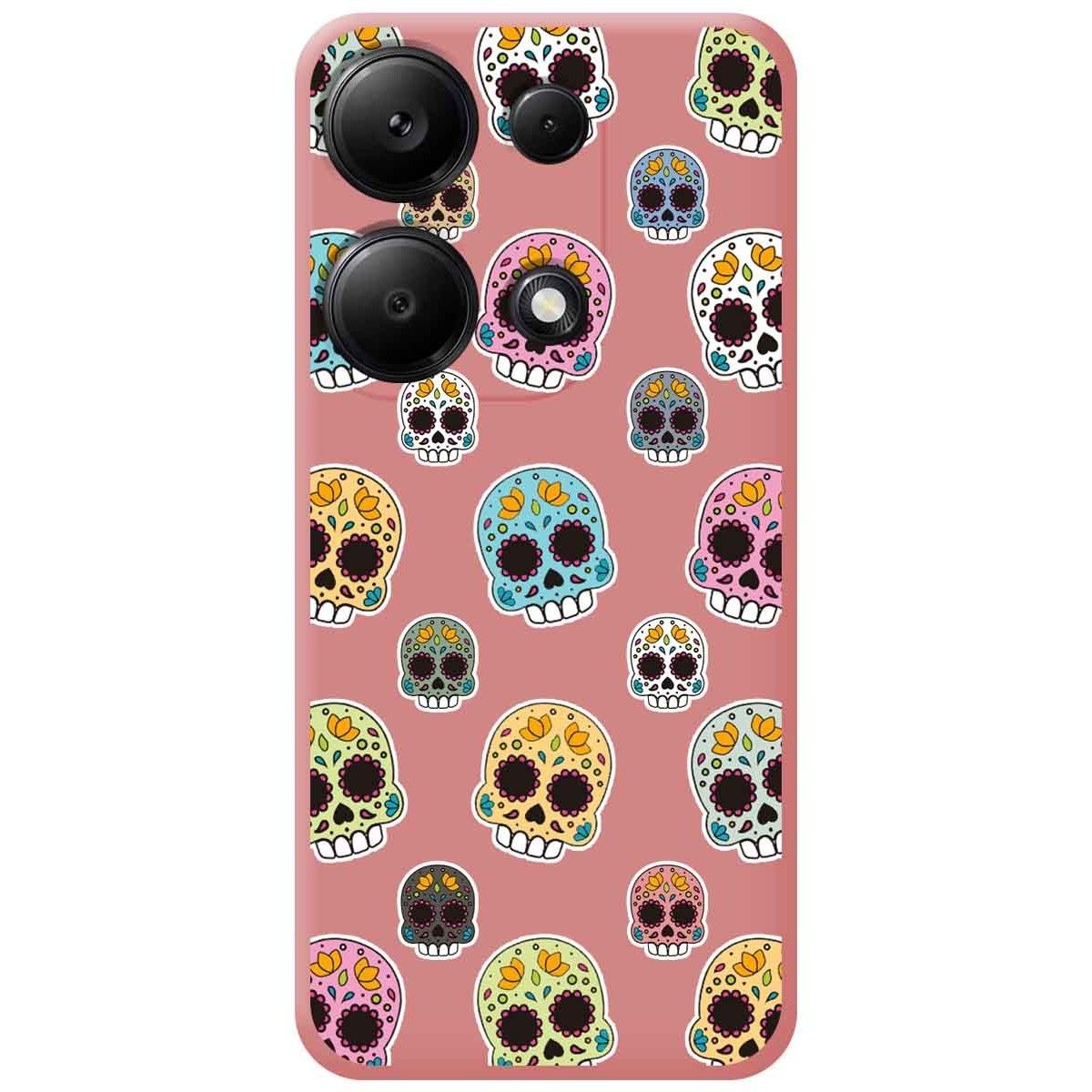 Funda Silicona Líquida Rosa para Xiaomi Poco M6 Pro 4G diseño Catrina Dibujos