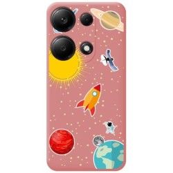 Funda Silicona Líquida Rosa para Xiaomi Poco M6 Pro 4G diseño Espacio Dibujos
