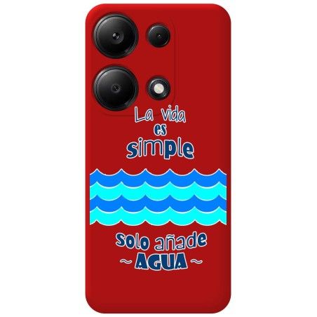 Funda Silicona Líquida Roja para Xiaomi Poco M6 Pro 4G diseño Agua Dibujos