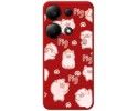 Funda Silicona Líquida Roja para Xiaomi Poco M6 Pro 4G diseño Cerdos Dibujos