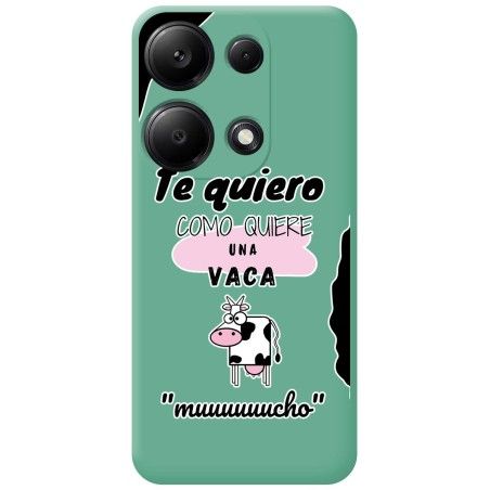 Funda Silicona Líquida Verde para Xiaomi Poco M6 Pro 4G diseño Vaca Dibujos