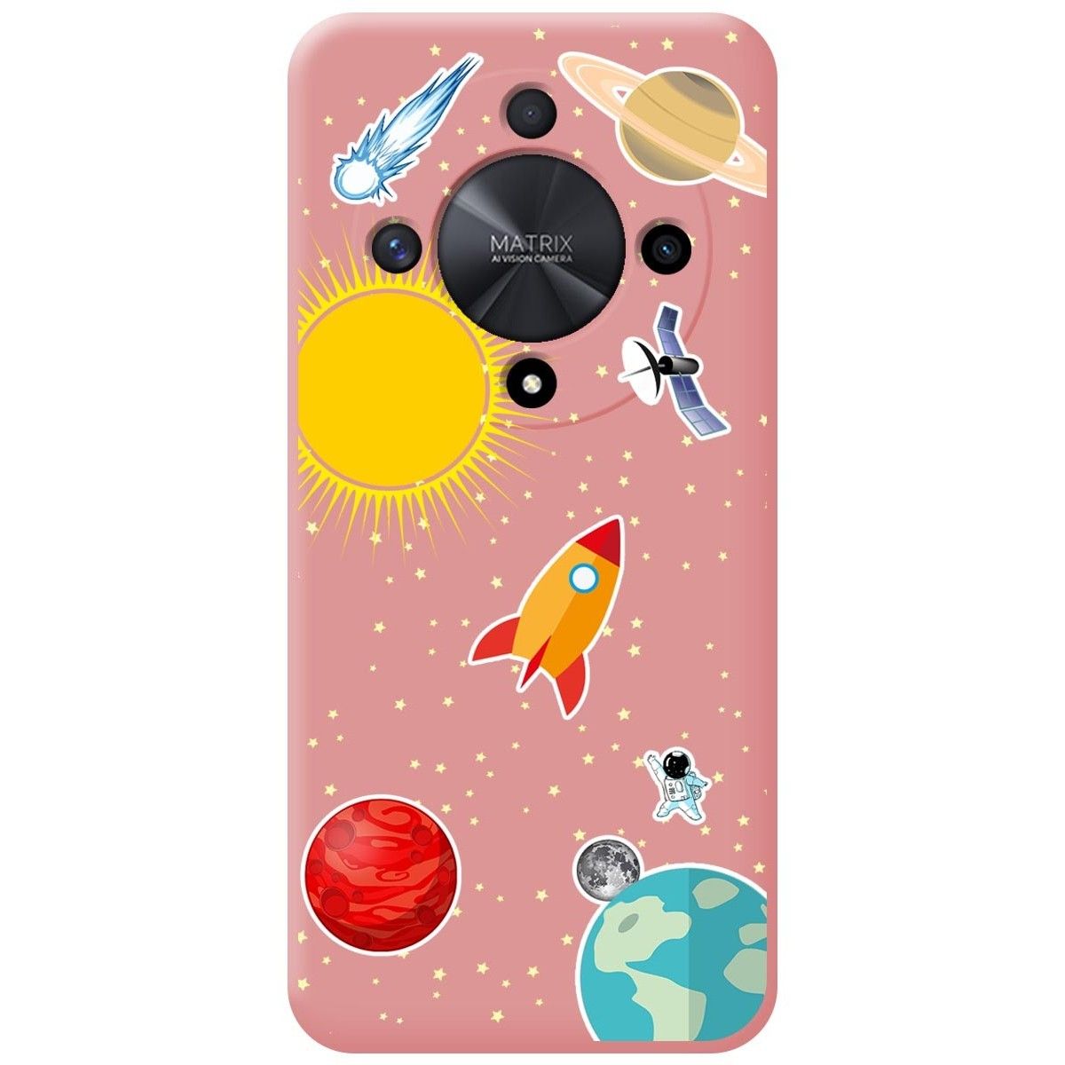 Funda Silicona Líquida Rosa para Huawei Honor Magic 6 Lite 5G diseño Espacio Dibujos