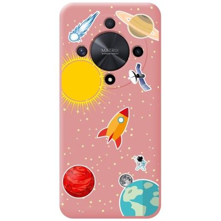 Funda Silicona Líquida Rosa para Huawei Honor Magic 6 Lite 5G diseño Espacio Dibujos