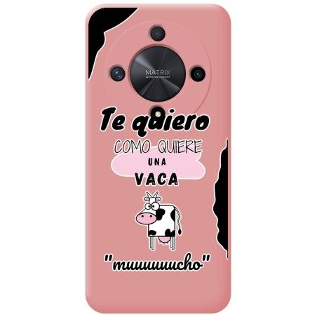Funda Silicona Líquida Rosa para Huawei Honor Magic 6 Lite 5G diseño Vaca Dibujos