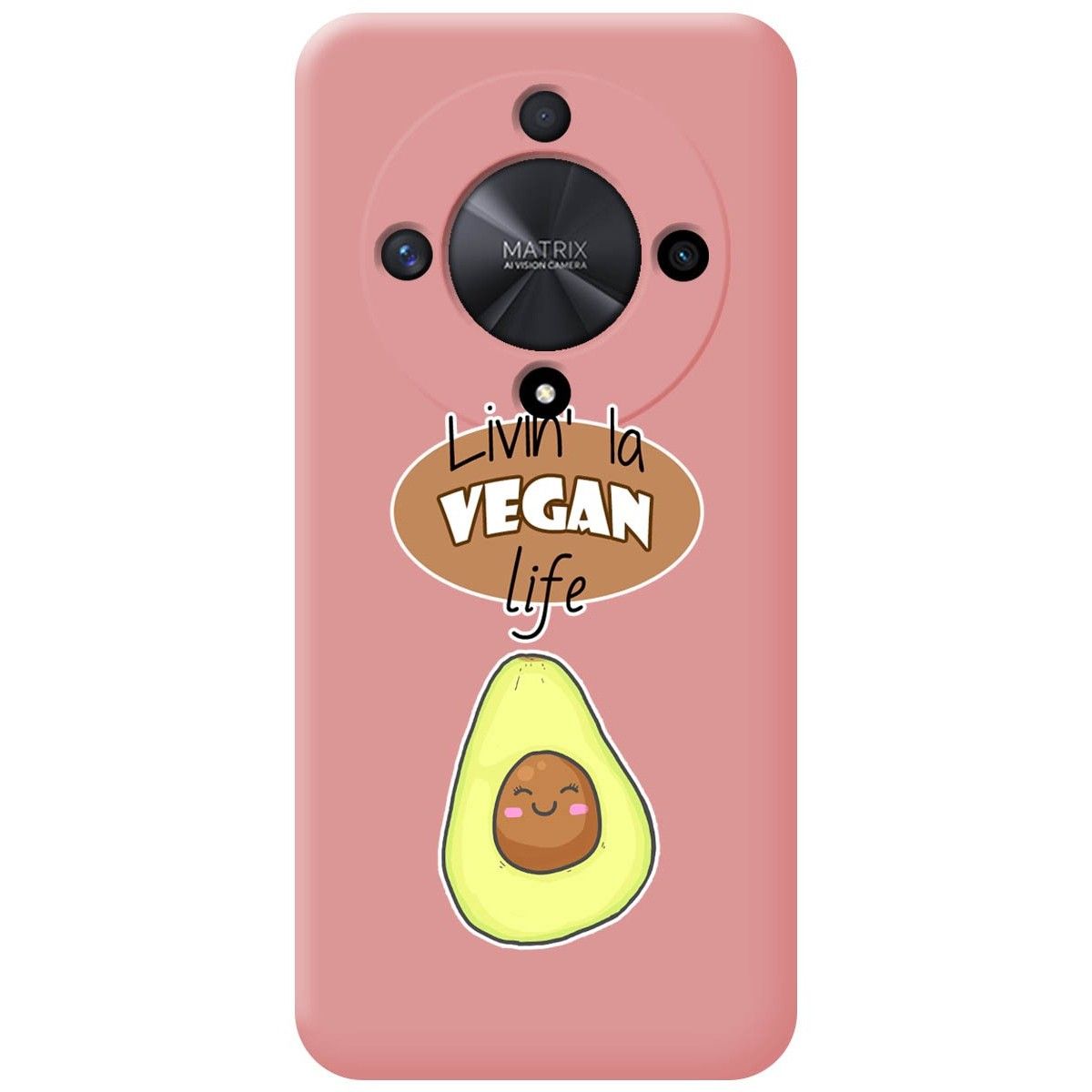 Funda Silicona Líquida Rosa para Huawei Honor Magic 6 Lite 5G diseño Vegan Life Dibujos