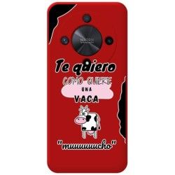 Funda Silicona Líquida Roja para Huawei Honor Magic 6 Lite 5G diseño Vaca Dibujos