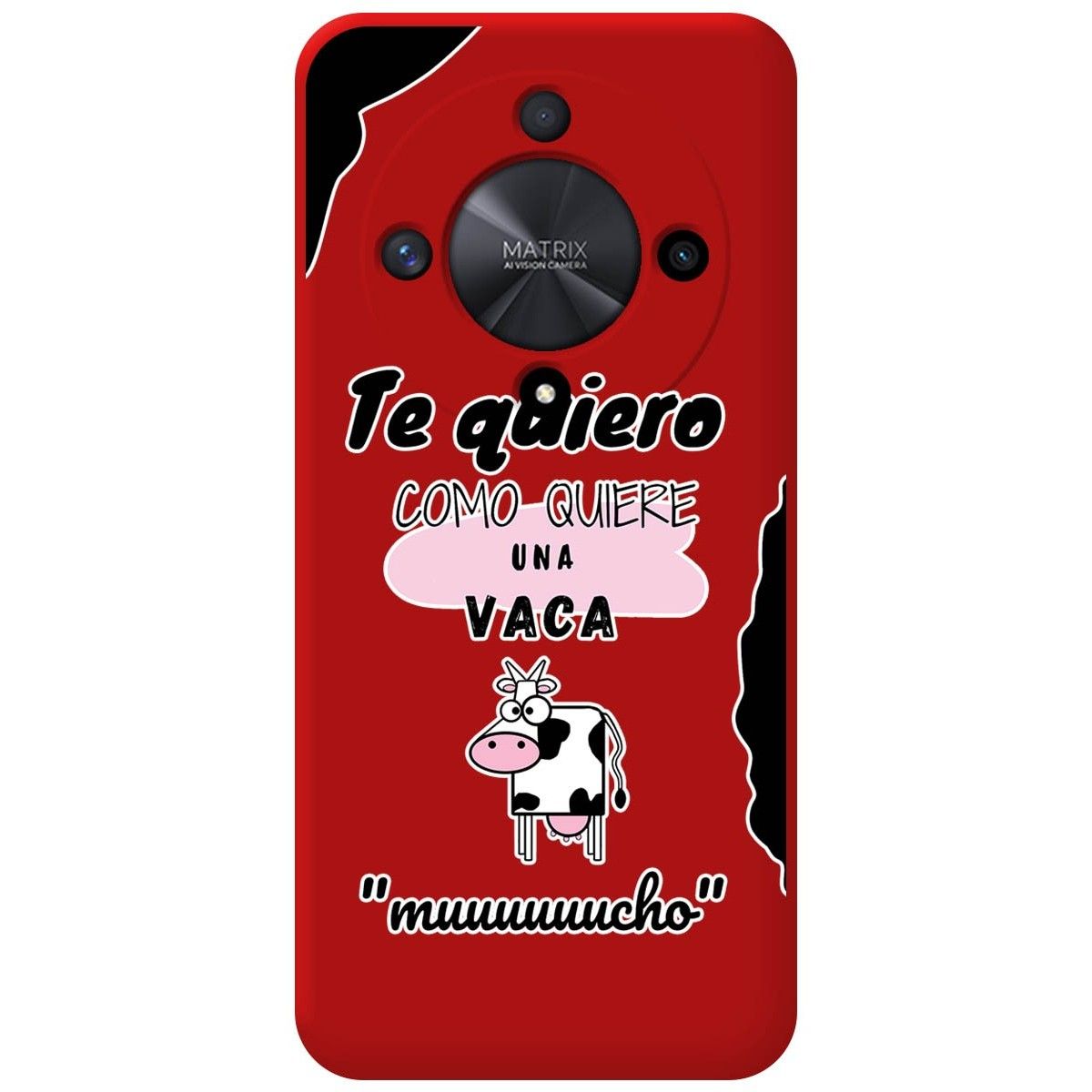 Funda Silicona Líquida Roja para Huawei Honor Magic 6 Lite 5G diseño Vaca Dibujos