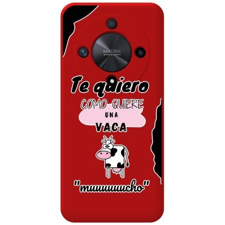 Funda Silicona Líquida Roja para Huawei Honor Magic 6 Lite 5G diseño Vaca Dibujos