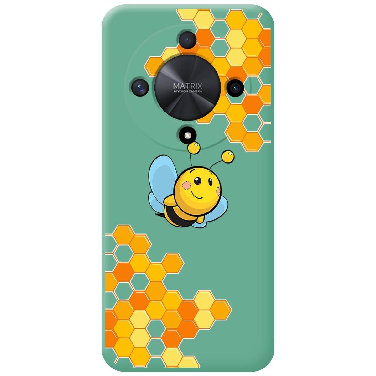 Funda Silicona Líquida Verde para Huawei Honor Magic 6 Lite 5G diseño Abeja Dibujos