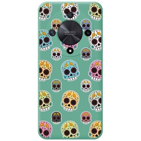 Funda Silicona Líquida Verde para Huawei Honor Magic 6 Lite 5G diseño Catrina Dibujos