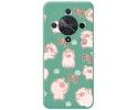 Funda Silicona Líquida Verde para Huawei Honor Magic 6 Lite 5G diseño Cerdos Dibujos