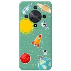 Funda Silicona Líquida Verde para Huawei Honor Magic 6 Lite 5G diseño Espacio Dibujos