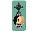 Funda Silicona Líquida Verde para Huawei Honor Magic 6 Lite 5G diseño Hombre Escalada Dibujos