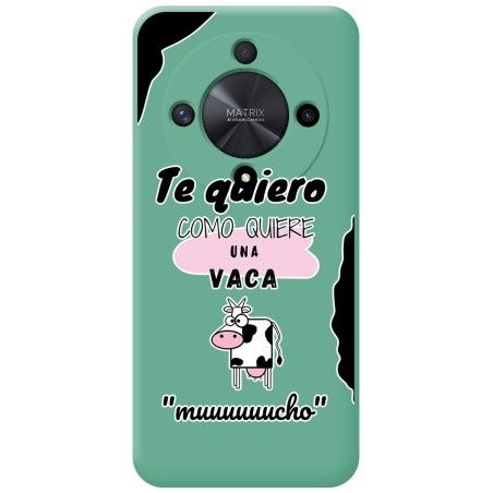 Funda Silicona Líquida Verde para Huawei Honor Magic 6 Lite 5G diseño Vaca Dibujos