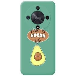 Funda Silicona Líquida Verde para Huawei Honor Magic 6 Lite 5G diseño Vegan Life Dibujos