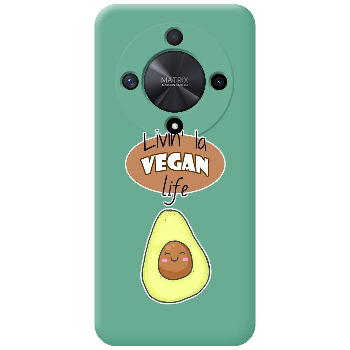 Funda Silicona Líquida Verde para Huawei Honor Magic 6 Lite 5G diseño Vegan Life Dibujos