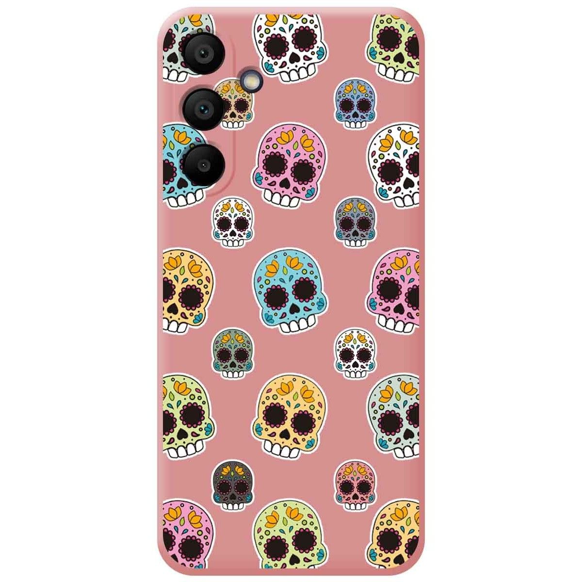 Funda Silicona Líquida Rosa para Samsung Galaxy A15 4G / 5G diseño Catrina Dibujos