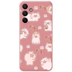 Funda Silicona Líquida Rosa para Samsung Galaxy A15 4G / 5G diseño Cerdos Dibujos