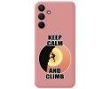 Funda Silicona Líquida Rosa para Samsung Galaxy A15 4G / 5G diseño Hombre Escalada Dibujos