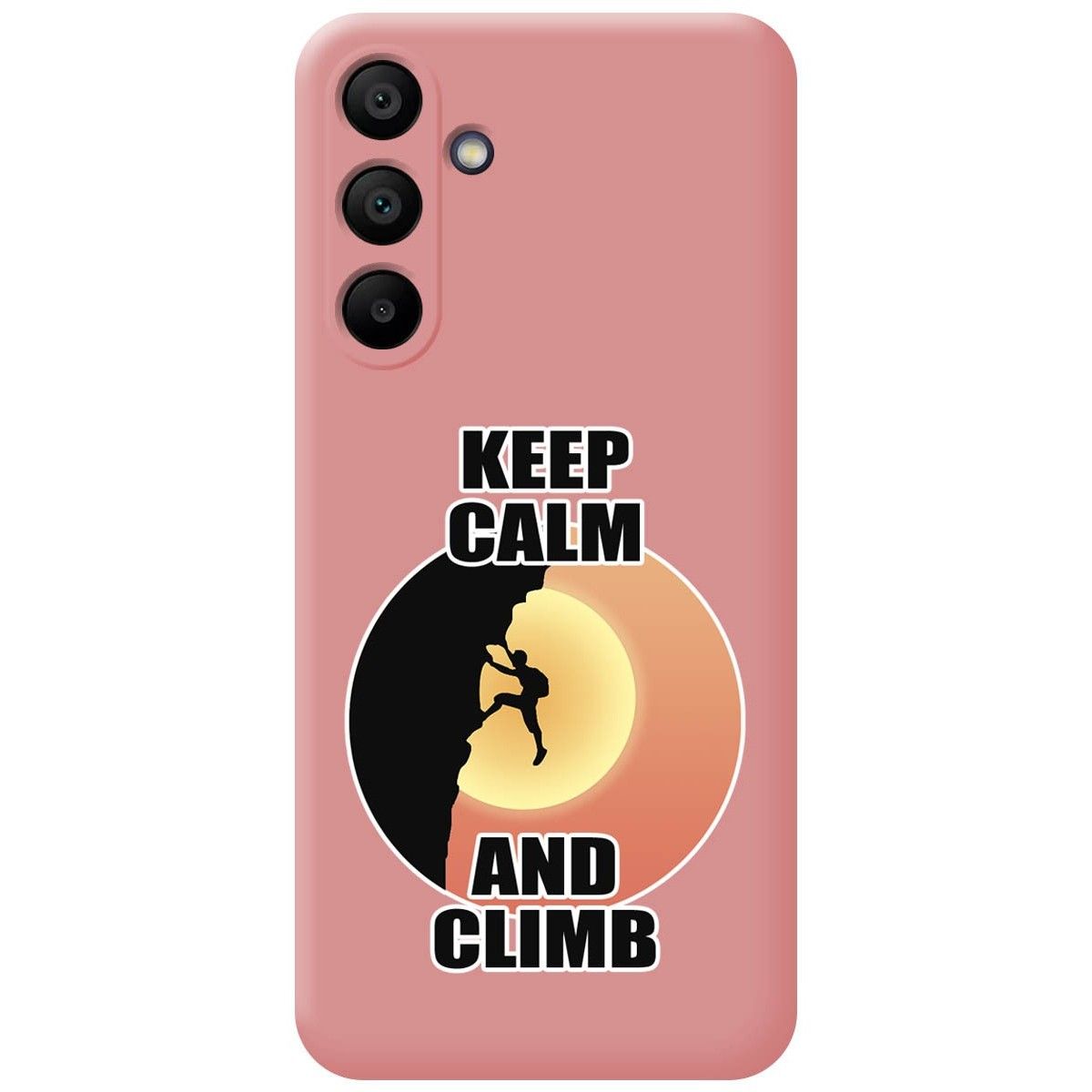 Funda Silicona Líquida Rosa para Samsung Galaxy A15 4G / 5G diseño Hombre Escalada Dibujos