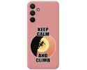 Funda Silicona Líquida Rosa para Samsung Galaxy A15 4G / 5G diseño Mujer Escalada Dibujos