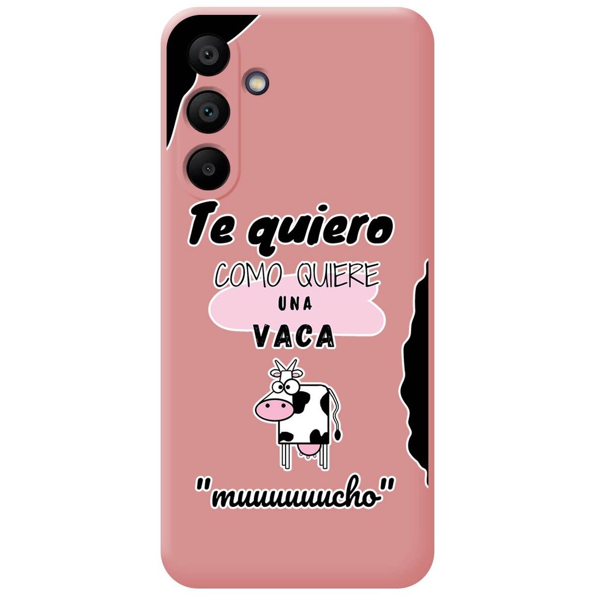 Funda Silicona Líquida Rosa para Samsung Galaxy A15 4G / 5G diseño Vaca Dibujos