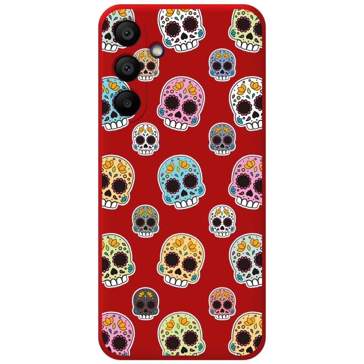 Funda Silicona Líquida Roja para Samsung Galaxy A15 4G / 5G diseño Catrina Dibujos