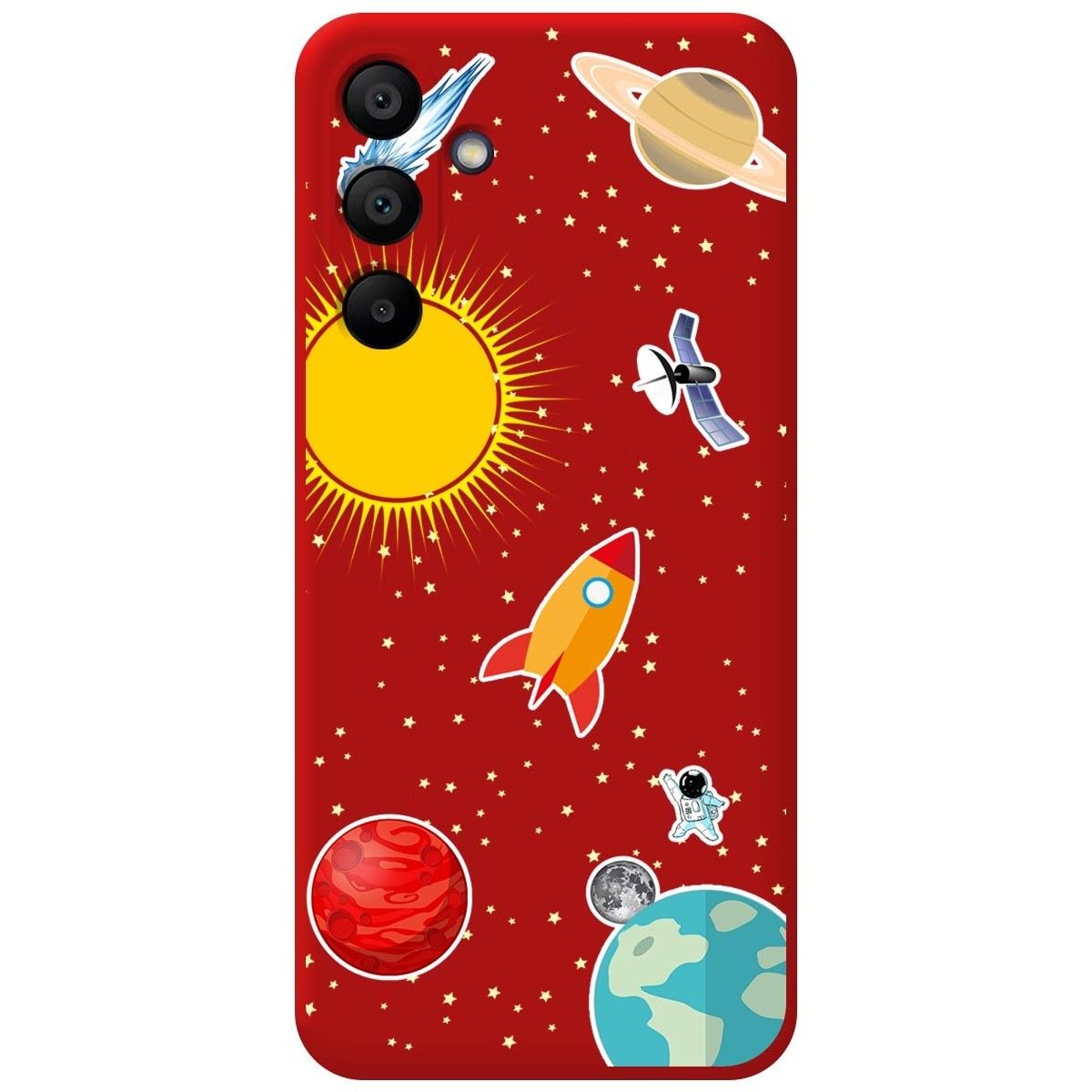 Funda Silicona Líquida Roja para Samsung Galaxy A15 4G / 5G diseño Espacio Dibujos