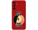 Funda Silicona Líquida Roja para Samsung Galaxy A15 4G / 5G diseño Hombre Escalada Dibujos