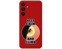 Funda Silicona Líquida Roja para Samsung Galaxy A15 4G / 5G diseño Mujer Escalada Dibujos