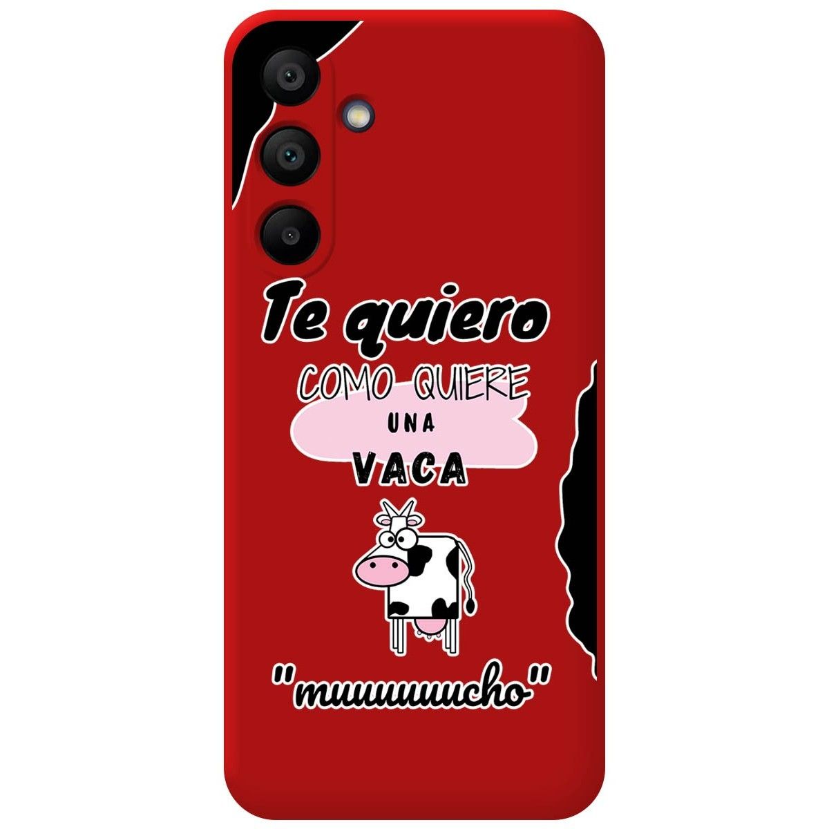 Funda Silicona Líquida Roja para Samsung Galaxy A15 4G / 5G diseño Vaca Dibujos